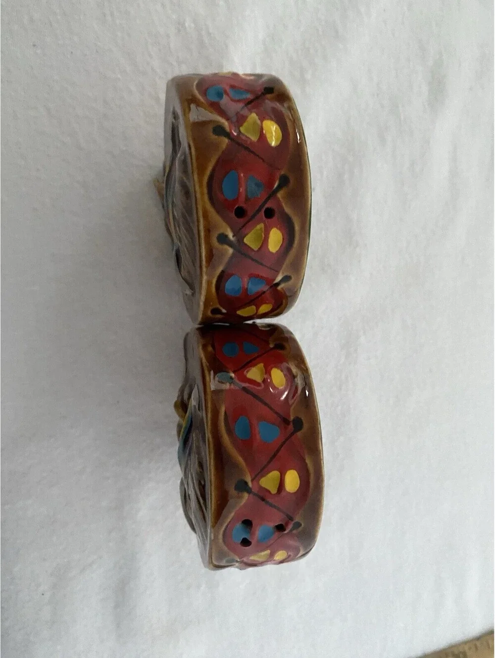 Vtg Native American Indian Chief Salt & Pepper Shakers Japan;Curio Fair Michigan